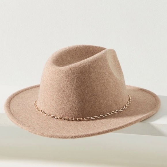 Anthropologie Tan Fedora Hat - Picture 1 of 9